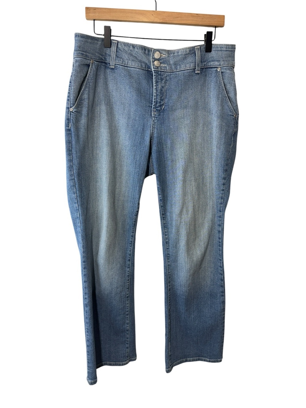 NYDJ Blue Denim Straight Leg Jeans Size 14P